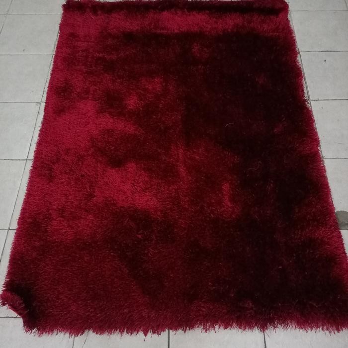 Karpet Rug Shaggy Tebal 120 X 160 Cm Preum