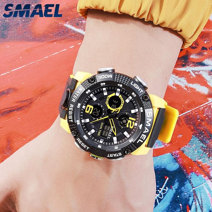 Jam Tangan Sport Analog Digital Pria Wanita Merk Smael 8039