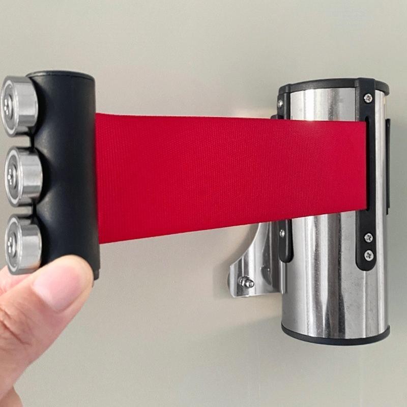 

Stainless Steel Retractable Belt Wall Mount Ribbon Barrier Tape Crowd Control Outdoor Sport