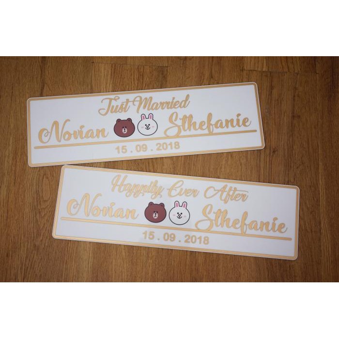 Custom Plat Nomor Wedding (Wedding Car Plate Number)