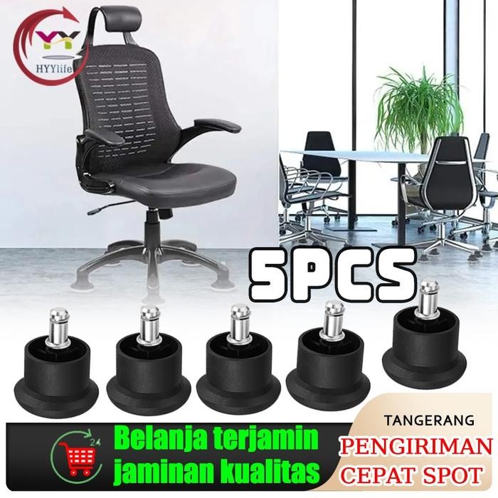 5pcs Roda Kursi Glider Stabil Kaki Kursi Kerja Roda Kursi Paten