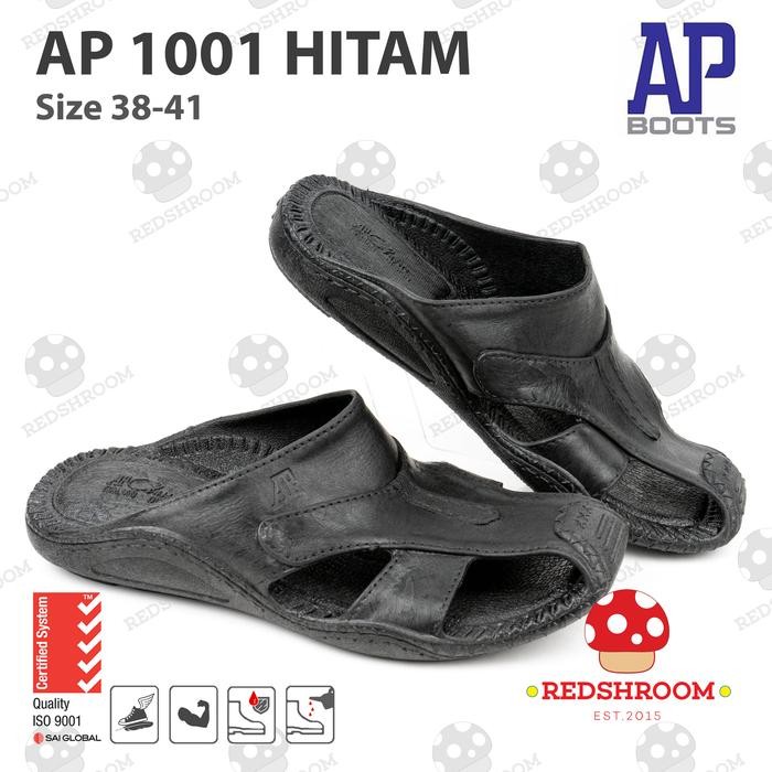 Terbaru Sandal Slop Pria Ap 1001 Hitam - Sandal Slide