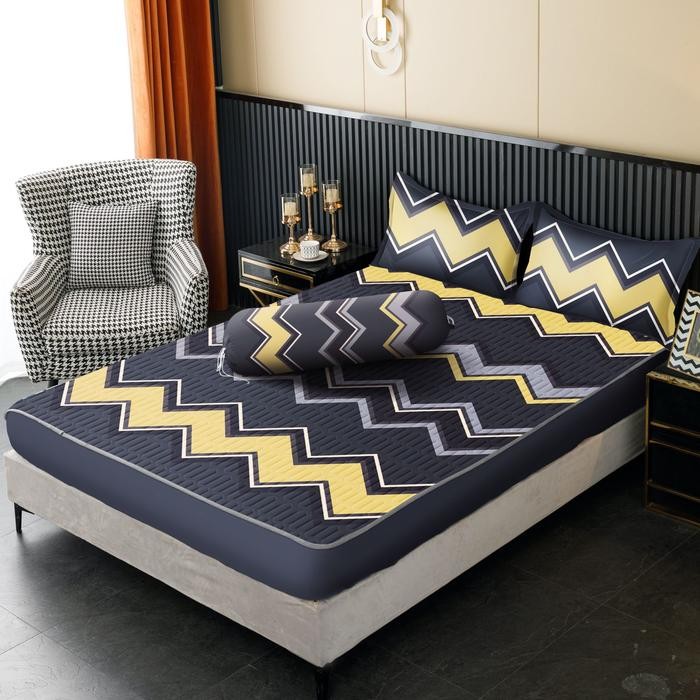 sprei waterproof 180x200 plus sarung bantal dan guling merk texania