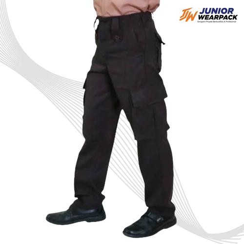 Celana PDL Coklat Polisi Pria | Celana Lapangan Drill Kempol 6 Saku Satpam POLRI Pramuka Security - 