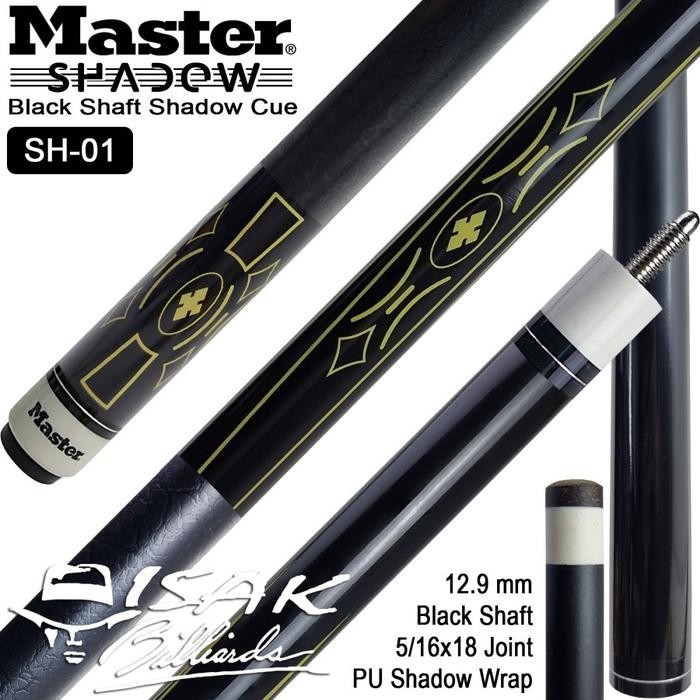 Master Shadow SH-01 Black Shaft Pool Cue Stick Stik Billiard Hitam