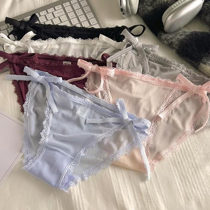 Celana Dalam Wanita Renda Model Tali Samping Bisa Di Adjust Bahan Lace Halus CD G String 092