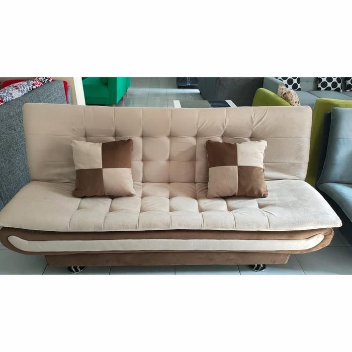 Sofabed Fillow Top Reclyning Bahan Beludru