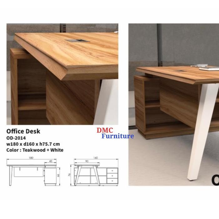 Meja Kantor Meja Direktur Meja Kerja 180 Cm Meja Leter L