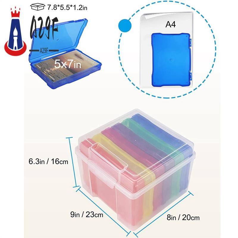 

A29F-1 Piece Picture Storage Containers Multicolor Plastic Photo Craft Keeper Case 5X7 Inch