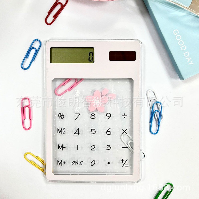 

Creative Quicksand Cute Calculator Transparent Calculator Solar Energy Student Portable Touch Mini