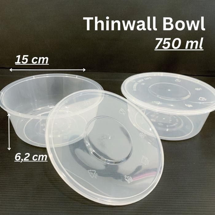 

Thinwall bowl 750 ml / mangkok makan plastik bulat