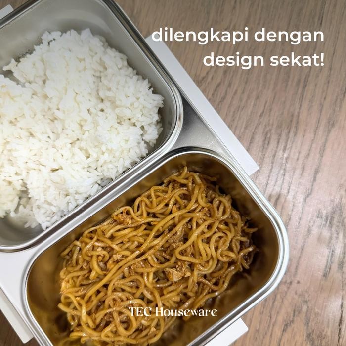

TECSHOKU Lunch Box Kotak Bekal Stainless Steel 304 Sekat 2 & Sekat 3 Kotak Makan