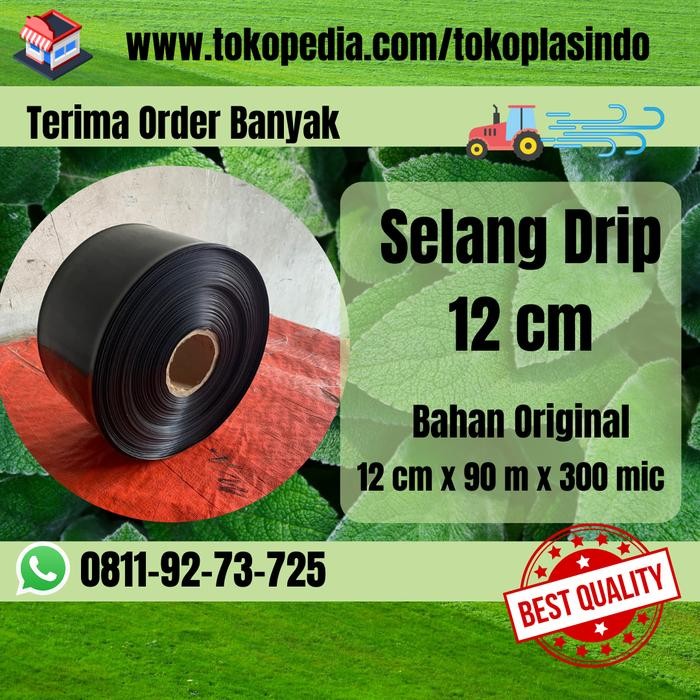 Selang Drip Untuk Irigasi 12 cm Tidak Berlubang Selang Plastik Tanaman Perkebunan Ladang Pertanian