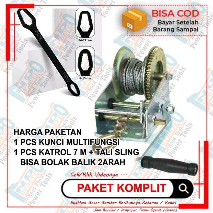 READY Katrol Hand Winch 800lbs / Katrol Manual Kerekan / Katrol Kanopi Sleding / Katrol Derek Manual