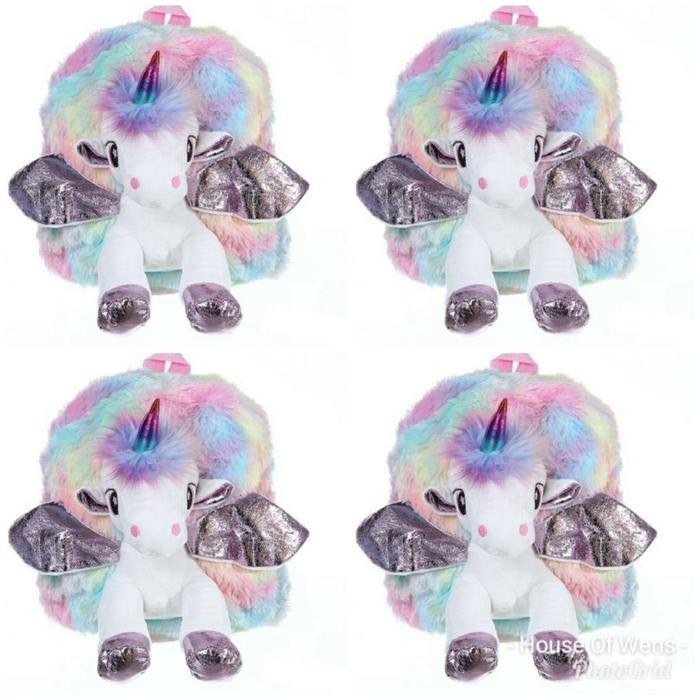 Bag Fluffy Unicorn Backpack - Tas Boneka Unicorn - Tas Fury