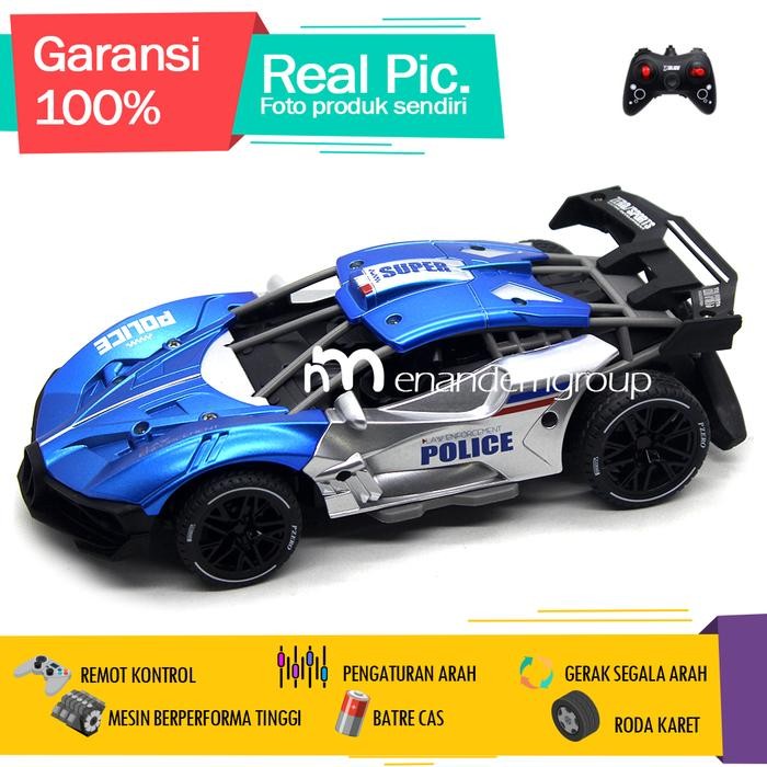 Mainan Mobil Remot Kontrol RC Sedan Balap Surpass Chaser Polisi Metal Super Speed
