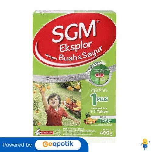 

SGM EKSPLOR 1+ SUSU ANAK USIA 1-3 TAHUN RASA BUAH & SAYUR 400 GRAM BOX