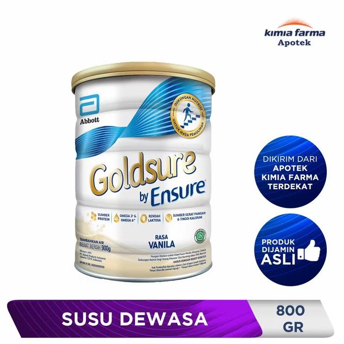 

GOLDSURE BY ENSURE VANILA 800 GRAM / SUSU DEWASA / KIMIA FARMA