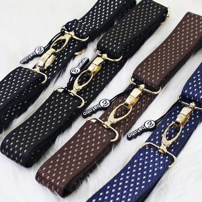 Tali Tas Selempang Besi Emas / Bahan & Besi Tebal / Longstrap Import