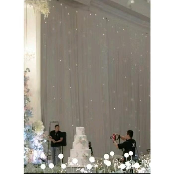 Lampu seribu bintang , kabel transparant , panjang 50 meter, 50 buah lampu warmwhite, jarak antar