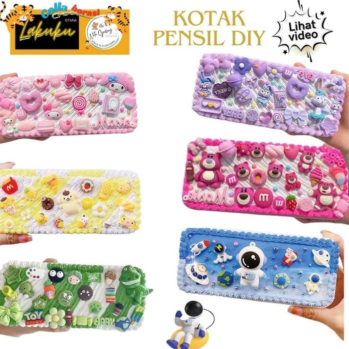 Paket Kotak Pensil Diy + Deco Cream Kit - Pencil Case