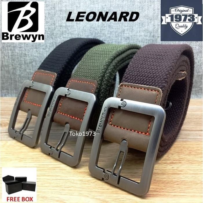 

Brewyn Leonard Metal Buckle Canvas Belt/Ikat Pinggang Pria