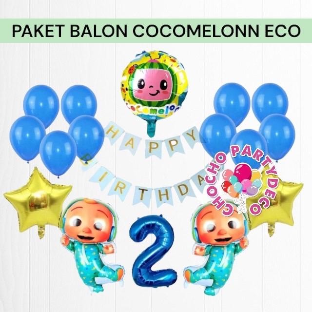 (1set) Paket Ulang Tahun ECO cocomelon dekorasi ulang tahun cocomelon