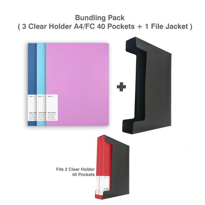 

Beli 3 Dokumen Keeper Clear Holder Display Book Daiichi DPR2 A4/FC 40 free File Jacket/Slongsong