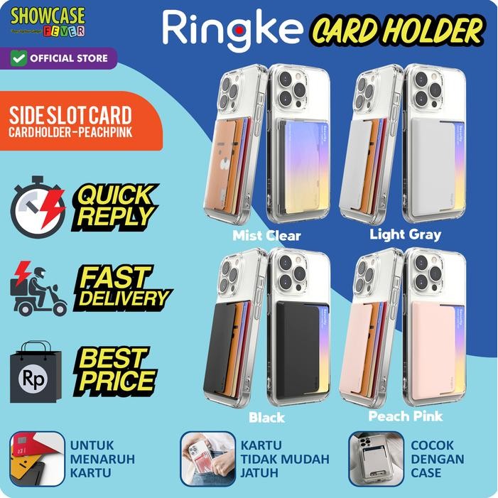 

Ringke Side Slot Card Holder Tempat 3 kartu Masuk Keluar Sisi Samping