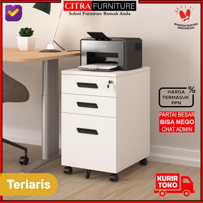 

SHUMO Drawer cabinet Besi 3 Laci Susun Nakas Kabinet Arsip Roda