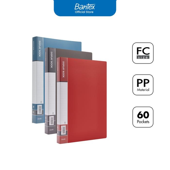 

Bantex Display Book Folio / File Map Document Bahan PP Isi 60 Pocket Anti-Static BF4102 Stationery