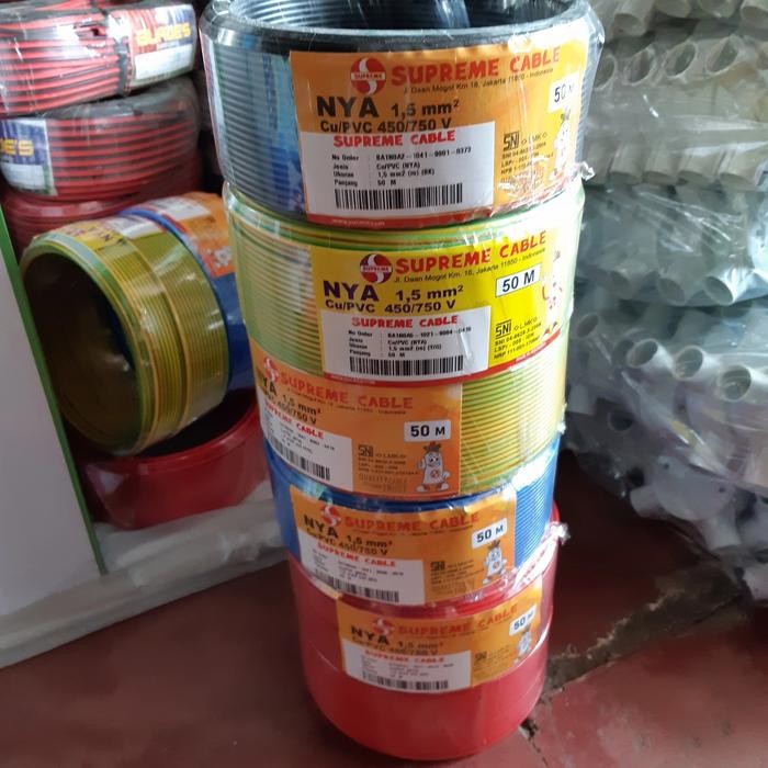 KABEL LISTRIK TEMBAGA SUPREME NYA 1,5MM 50 METER
