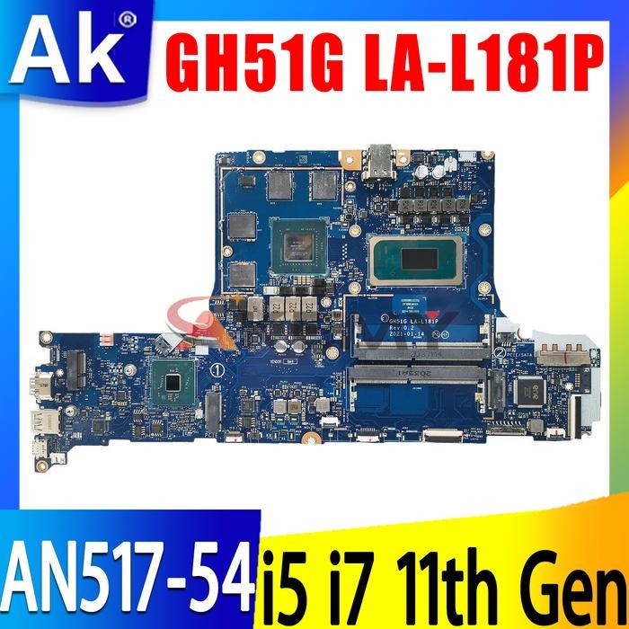 GH51G LA-L181P Motherboard For ACER Nitro 5 AN517-54 Laptop Motherboard With I5-11400H or i7 11800H 