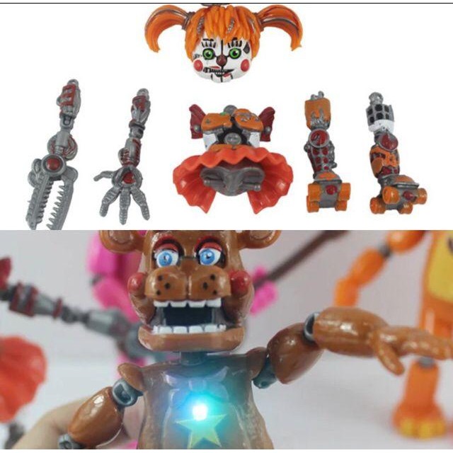 Figure fnaf full altikurasi freddy five nights 6pc topper kue game fnaf figur mainan security breach