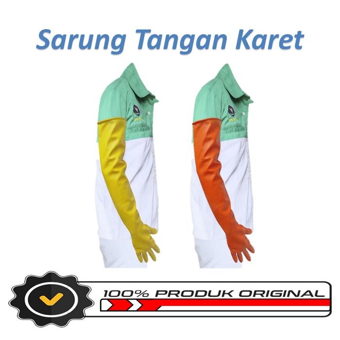 Sarung Tangan Karet Safety Panjang 56Cm Sarung Tangan Karet Latex Tebal Harga Perpasang Pasti Diskon