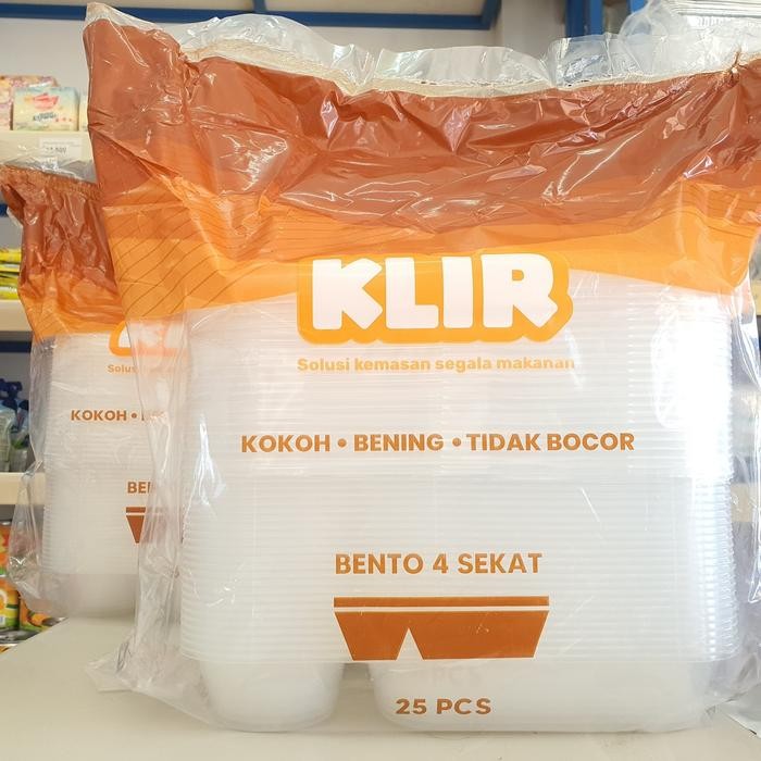 Bento Sekat 4 Klir / Klir Bento Bening Sekat / Mika Bening Bento