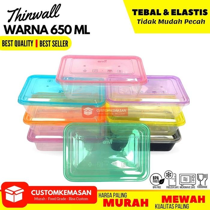 Thinwall 650 ml Warna / Lunch Box Plastik / Wadah plastik / Thinwall Special Edition Warna / Food