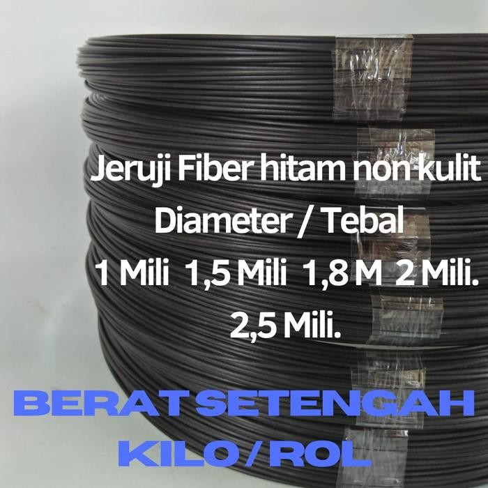 Ruji Kandang Burung Jeruji Fiber Hitam Glossy Berbagai Ukuran Rol Setengah Kilo