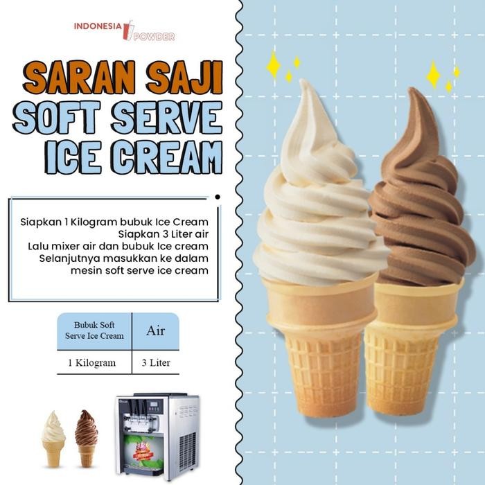 

[Series Ice Cream] Bubuk Soft Serve Ice Cream / Es Krim Premix Premium Quality 1 Kg Rasa Vanilla