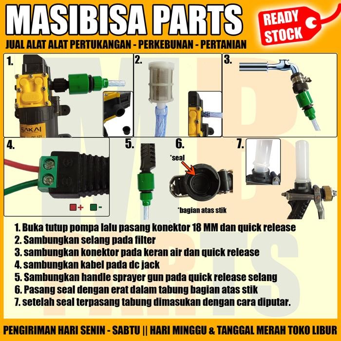 New Paket Set Cuci Motor / Mobil Dengan Gun Sprayer + Tabung Sabun