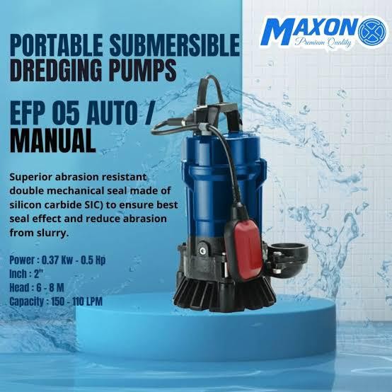 Terlaris - Pompa Celup Air Kotor Maxon Efp 05 Auto 2Inch Pompa Lumpur Sewage Pump