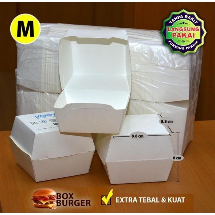 Box Burger - Kotak Burger - Dus Burger - PUTIH-M Kode 1378