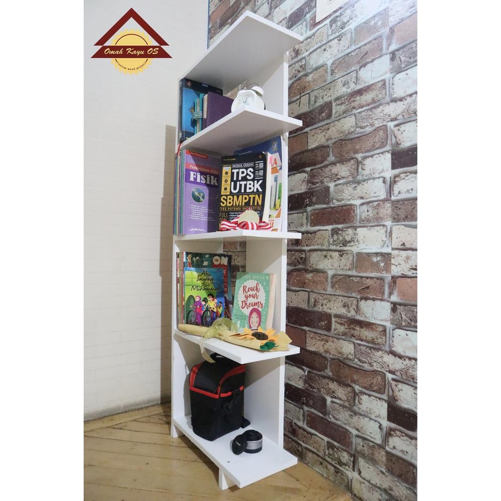 Rak Kayu Serbaguna Sudut Nimalis Murah