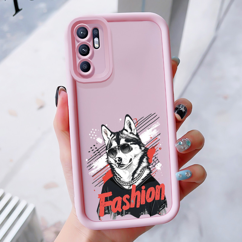 Casing Hp untuk OPPO Reno 6 4G Case Casing HP Softcase ponsel silikon tahan Kasing Anjing yang kuat 