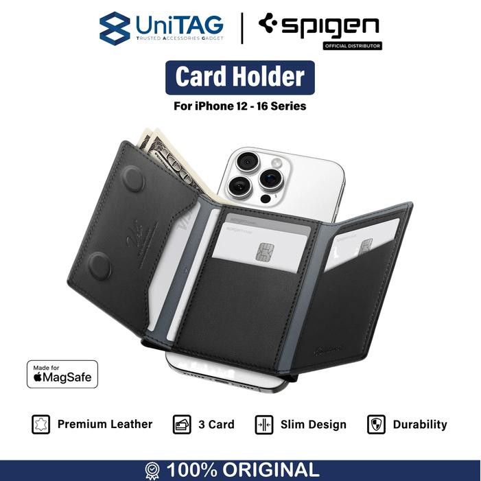

Card Holder Magnetic Spigen Valentinus MagFit Magsafe Leather Wallet Dompet Kartu Kulit