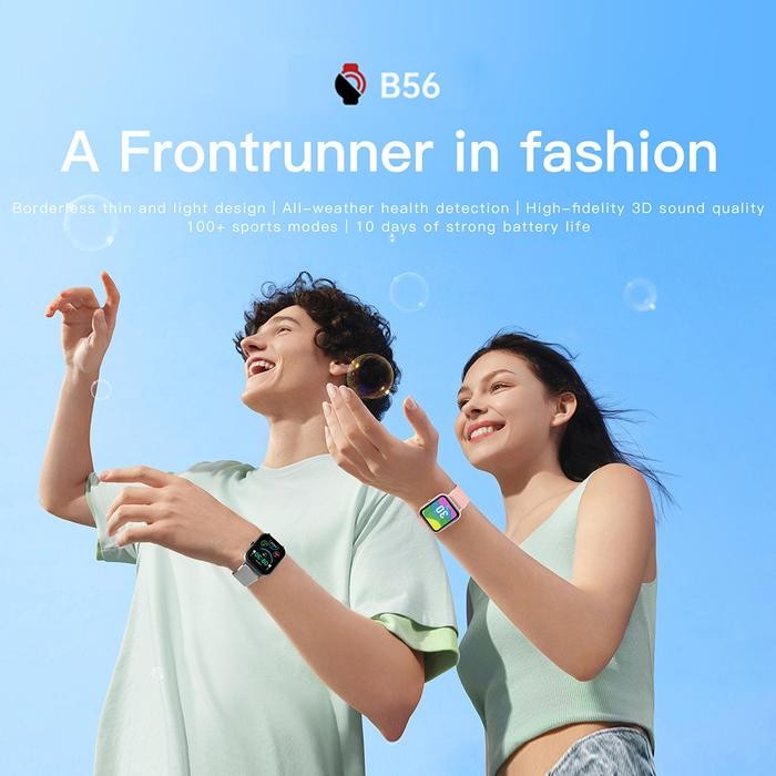 

SKMEI B56 bluetooth call heart rate traer jam tangan wanita pria kalkulator jam tangan pintar