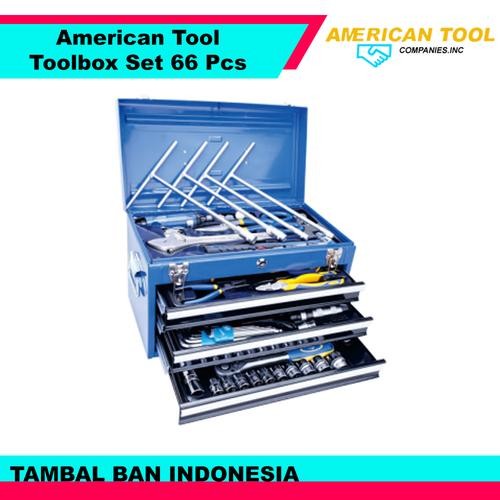 Tool Box 66 Pcs American Tool 8958088 - Peralatan Perlengkapan Kunci Bengkel Toolbox Set