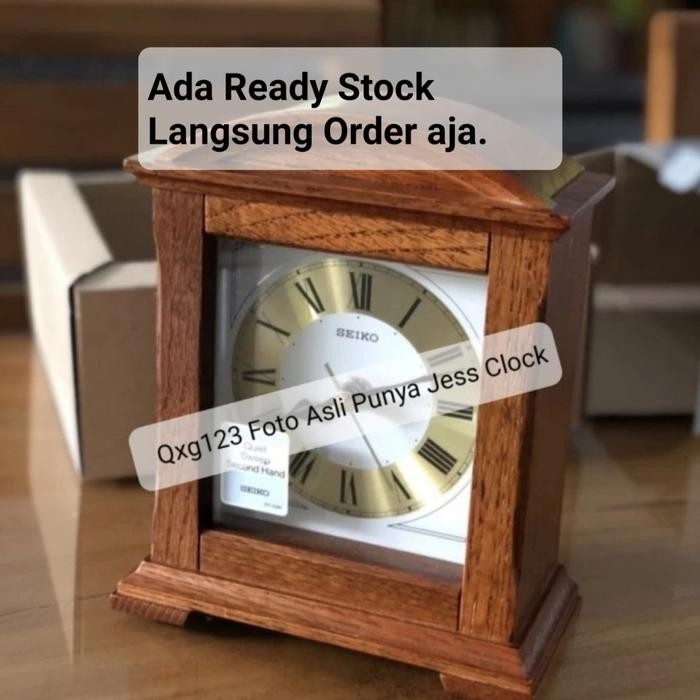 Qxg123 Jam Meja Weker Seiko Kayu