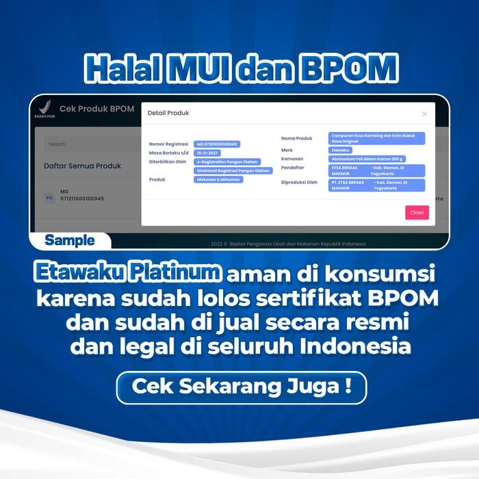 

(Expert) Etawaku Platinum - Susu Kambing Segar Etawa Provit Bubuk Krimer Nabati Atasi Masalah