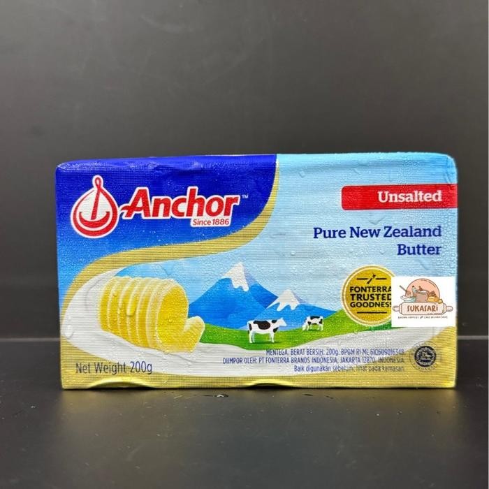 

(Expert) Sukasari - Anchor Unsalted Butter 200gr - Mentega Tawar